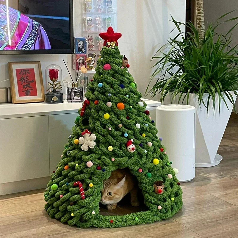 Árvore de Natal com Cama para Gatos