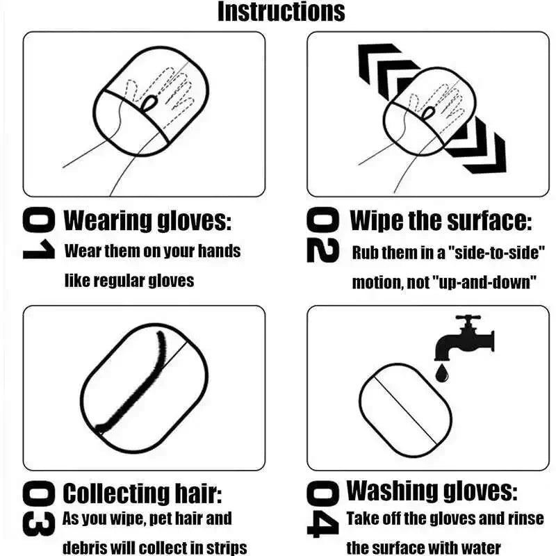 Luvas para Remoção de Pelos de Gato