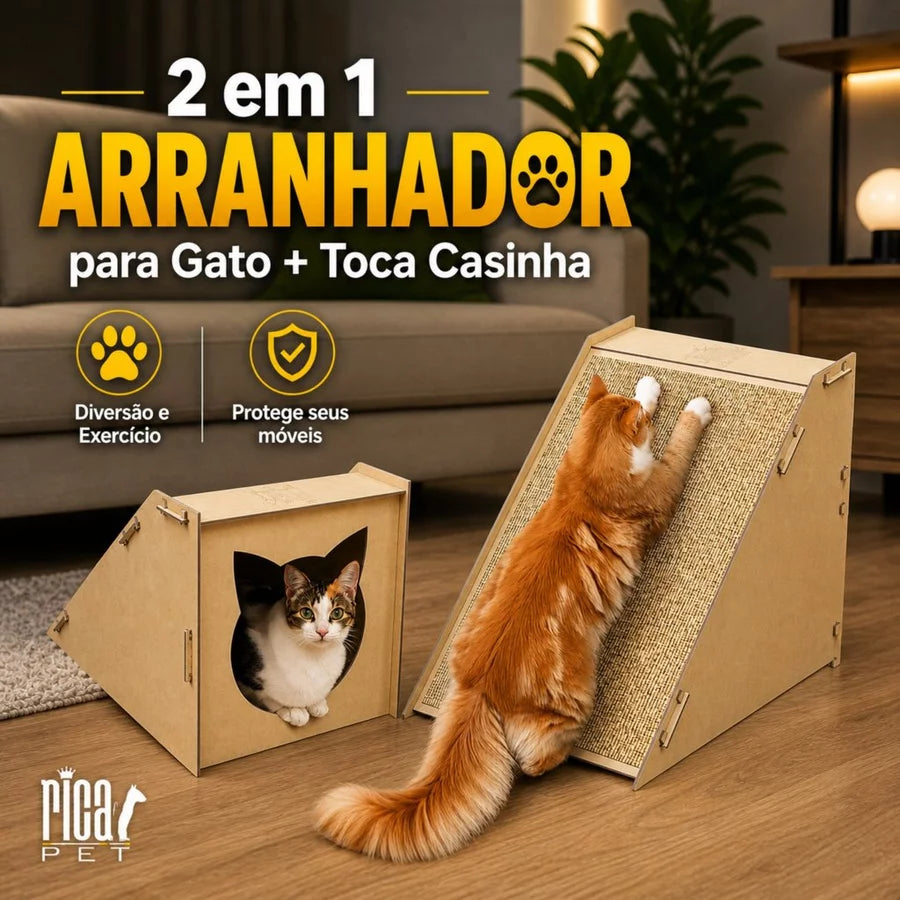 Arranhador com Rampa Anti-Estresse para Gatos