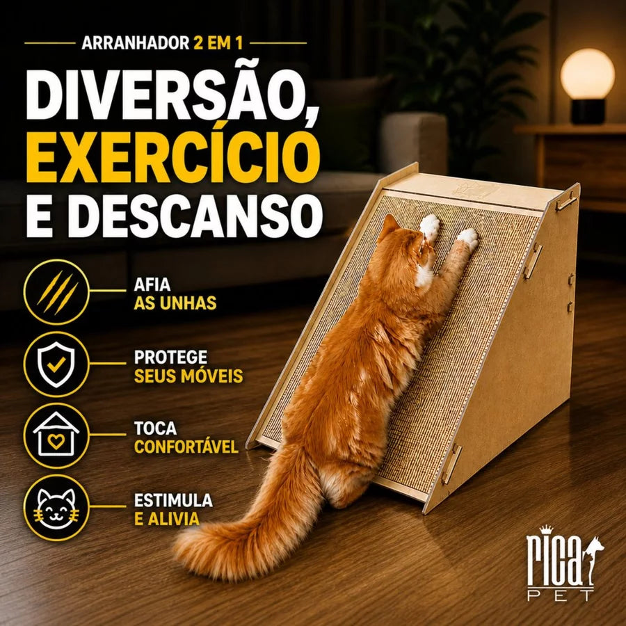 Arranhador com Rampa Anti-Estresse para Gatos