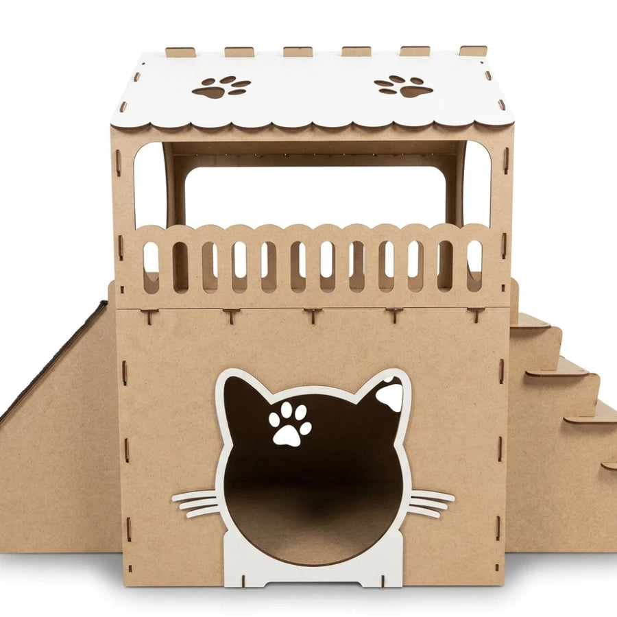 Casa Completa com Rampa e Escadas para Gatos