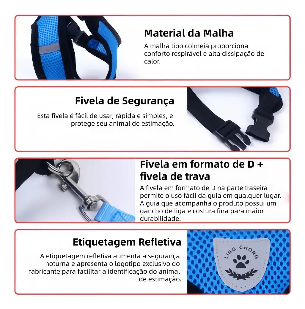 Coleira Peitoral para Gatos