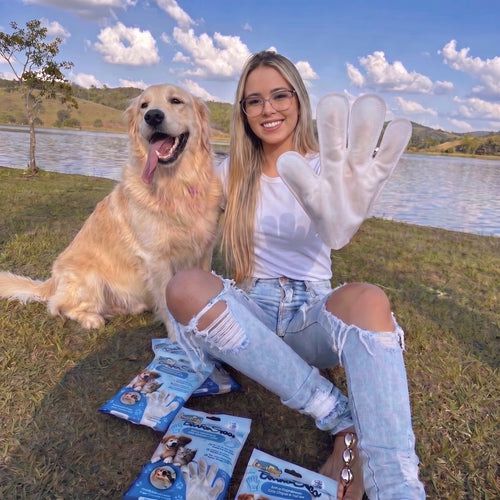 Luva Umedecida para Banhos - Cachorros e Gatos!