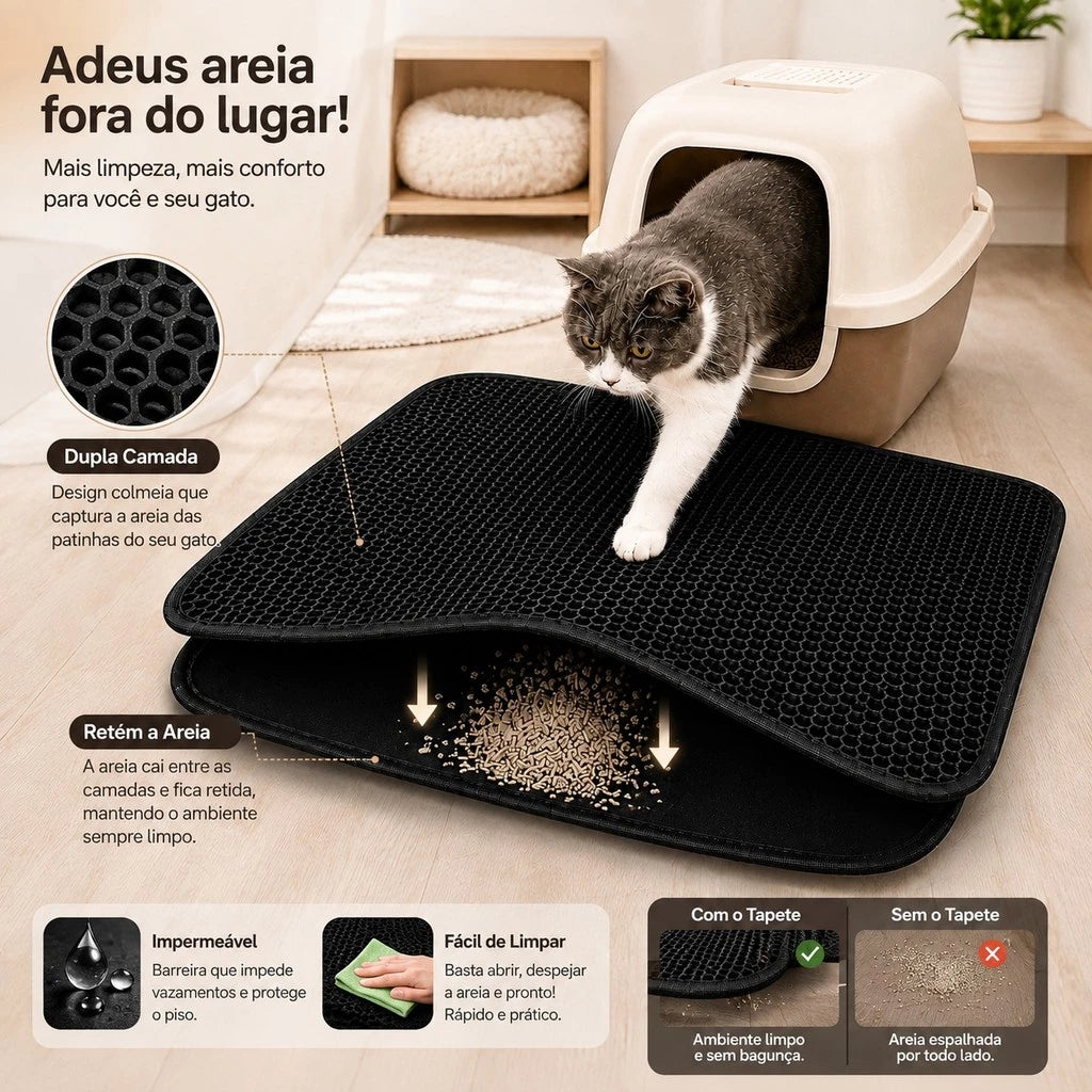 Tapete Coletor de Areia para Gatos