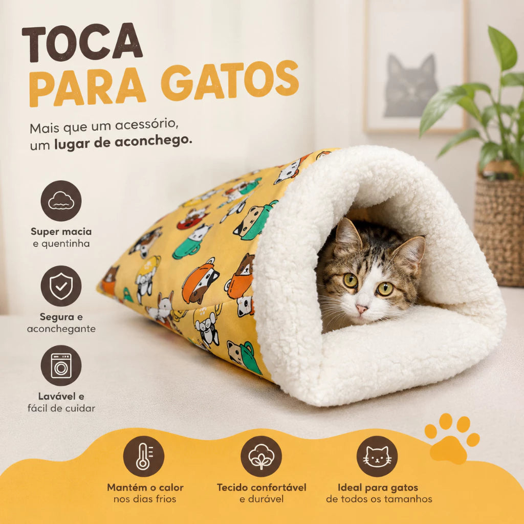 Toquinha Peluda Aconchegante para Gatos